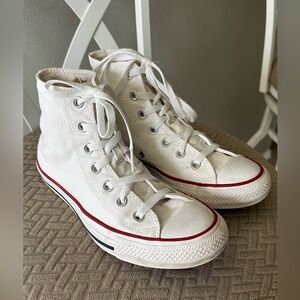 Converse White High Tops size 8 Women’s